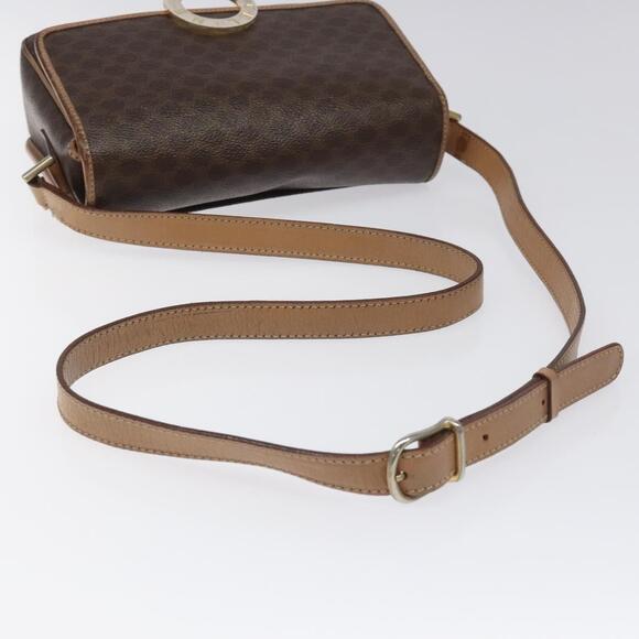 CELINE Macadam Canvas Circle Shoulder Bag Pvc Leather Brown Gold - Picture 7 of 12